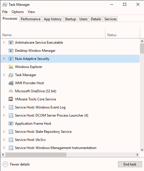 The task manager. 
